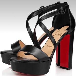 CHRISTIAN LOUBOUTIN Loubi Bee Alta 130 Black Sandals (EU 39.5)